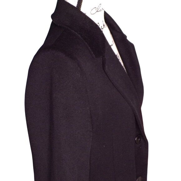 🆕 FLEURETTE Holland Italian Wool Longline Coat Black 12 Soft - Picture 11 of 16